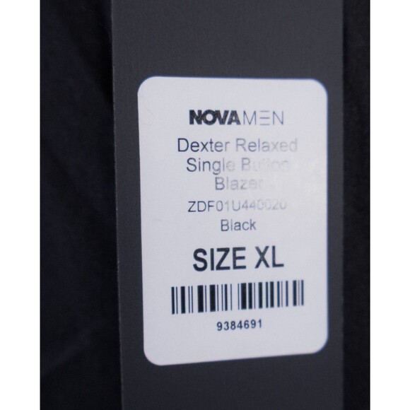 NOVA MEN Dexter Relaxed Jacket Blazer Sz XL (52R) Solid Black Poly Blend NWT - Picture 13 of 14